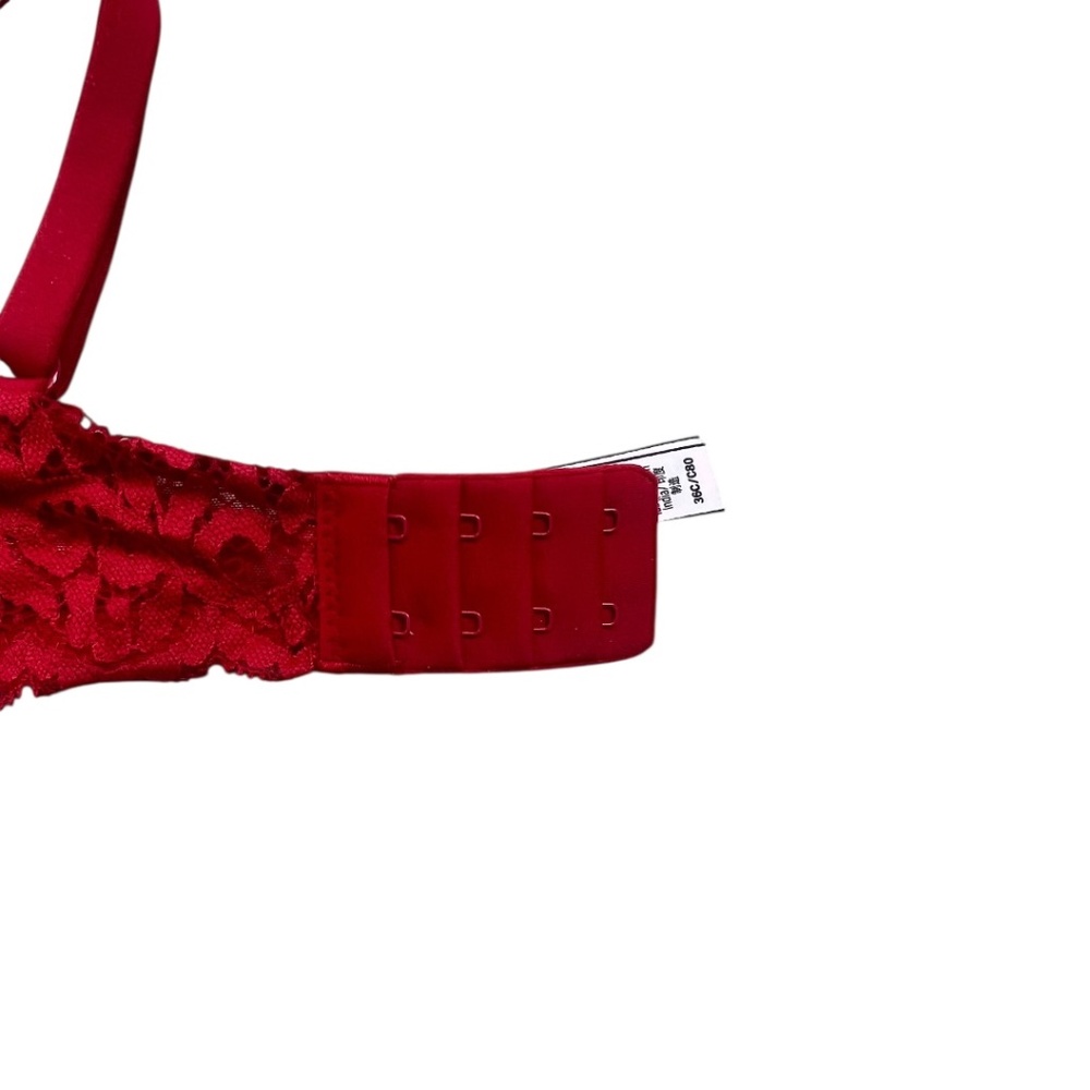 Victoria’s Secret Body by Victoria Unlined Demi Bra Red Lace 36C EUC - Picture 4 of 9